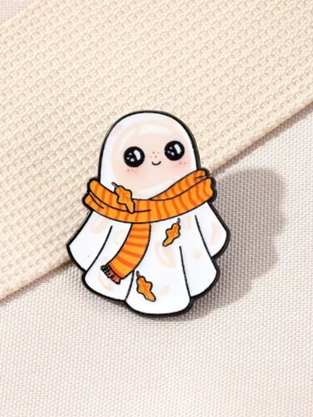 Autumn Fall Halloween Ghost Enamel Pin